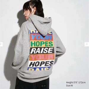 UNIQLO UT The Message Long-Sleeve Sweat Hoodie GRAY Lakwena Medium